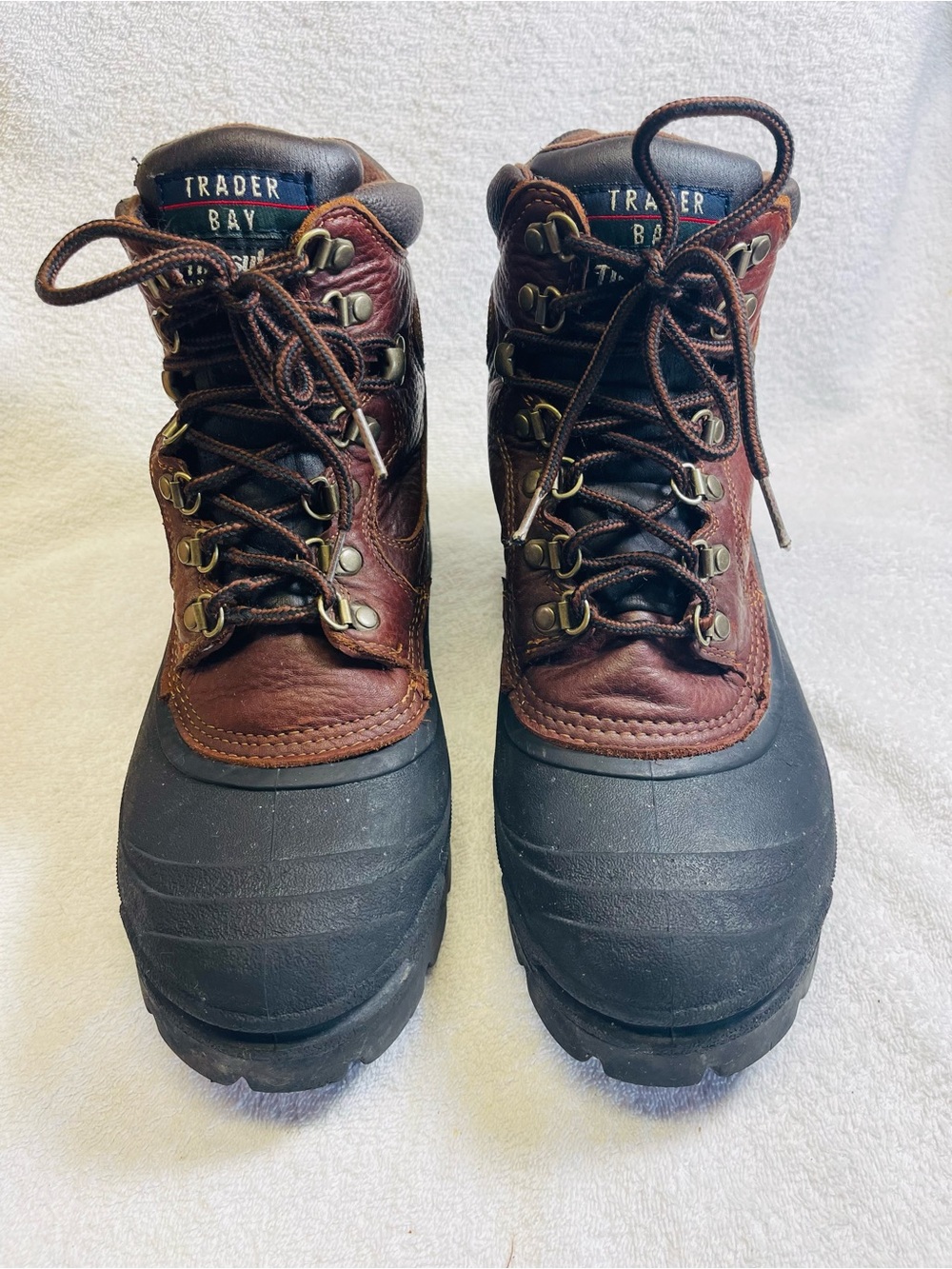 Trader Bay Leather Lace-Up Ankle Snow Hiking Boots Brown/Black Men’s Size 11